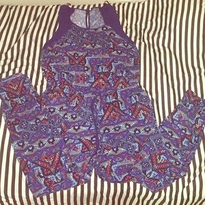 Aztec Print Loose-Fitting Jumpsuit